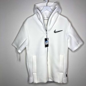 White nike short sleeve hoodie Clearance
